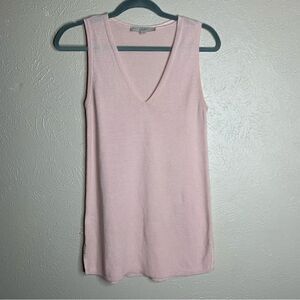 Loft knit v neck minimalist basic‎ long tank light pink
